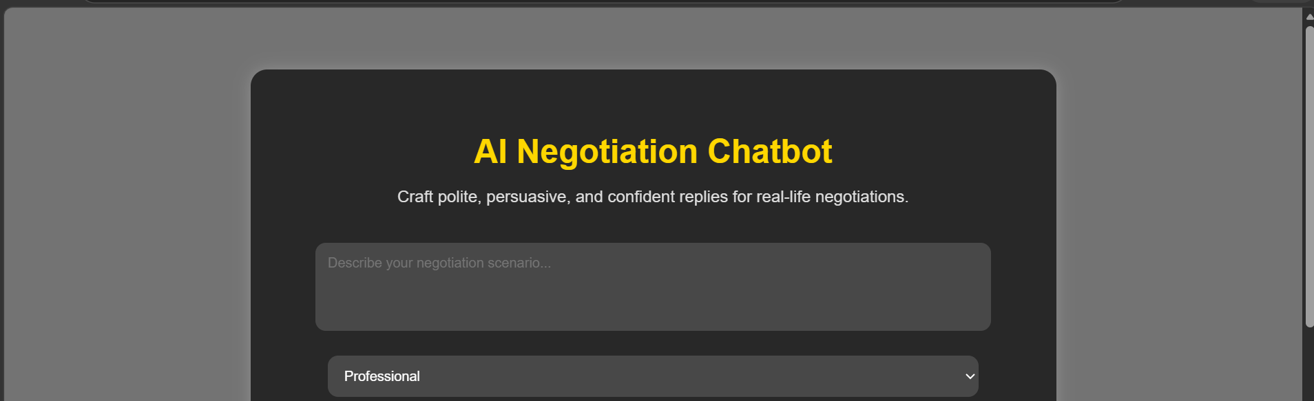 AI Negotiation Bot System Layout