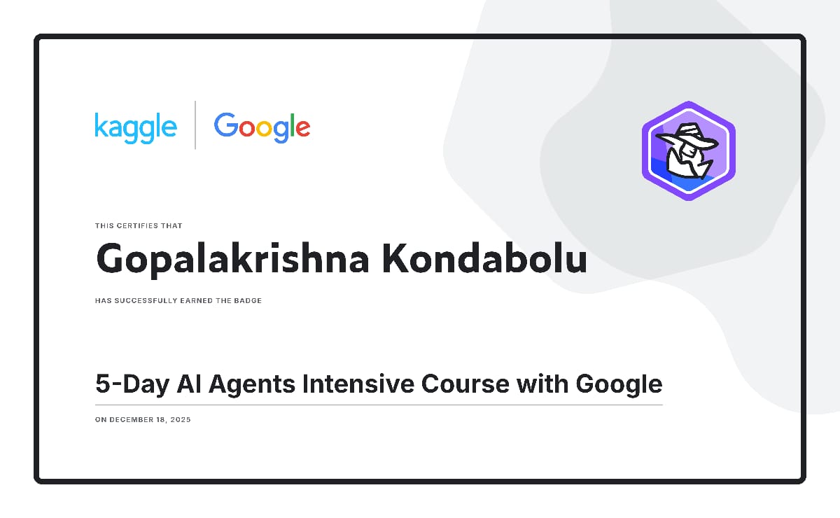 Google and Kaggle AI Agents Intensive Badge